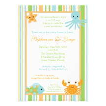 {TBA} 5x7 Ocean Sea Life Baby Shower Invitation
