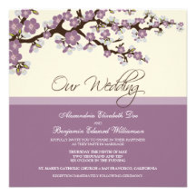 {TBA} Cherry Blossom Wedding Invitation (lilac)