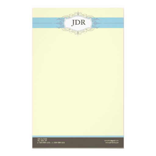 {TBA} Chic Deco Baby Blue Customised Stationery