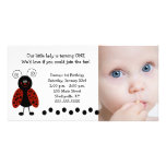 {TBA} Little Ladybug Photo Birthday / Birth Photo Card Template