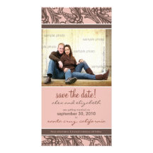 {TBA} Ornate Floral Save the Date Announcement Customized Photo Card