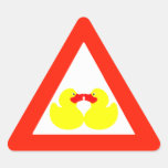 (TBA) yellow little ducks Triangle Stickers