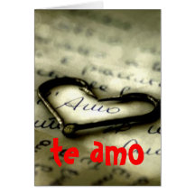 te amo, te amo greeting card