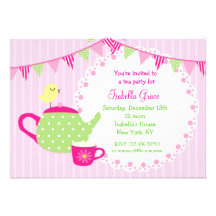 Tea Party Birthday Invitations
