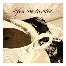 Tea party bridal shower invitation