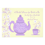 Tea Party Bridal Shower with recipe card Custom Invite