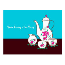 Tea Party Invitations Postcard