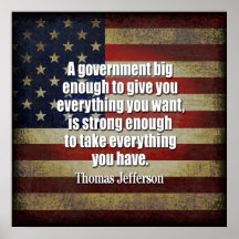 Tea Party - Jefferson: Beware of Big Government Poster