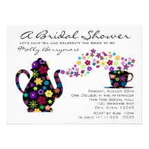 Tea Party Magic Bouquet Bridal Shower Custom Invites
