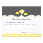 Tea Pot Bridal Shower Advise Card Custom Invite