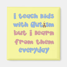 Teach Kids with Autism - Awareness Ribbon Fridge Magnets