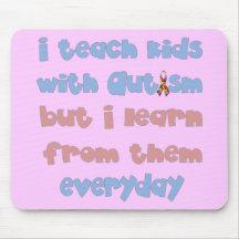 Teach Kids with Autism - Awareness Ribbon Mouse Pad