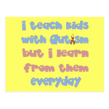 Teach Kids with Autism - Awareness Ribbon Post Card