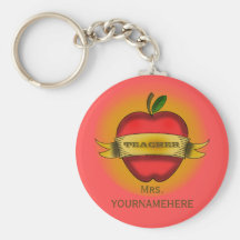 Teacher Keychain- Vintage Apple Tattoo