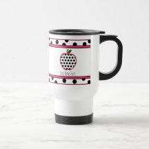 Teacher Mug - Polka Dot Apple Travel Mug