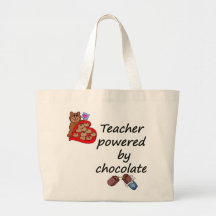 Teacher powered by Chocolate Tote Bags