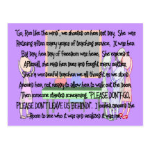 Teacher Retirement "Don't Go" Story Art Gifts Postcards