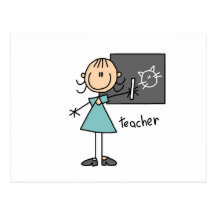 Teacher Stick Figure Postcards