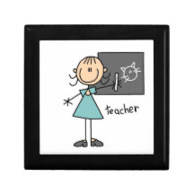 Teacher Stick Figure Trinket Boxes