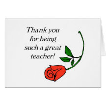Teacher thank you card