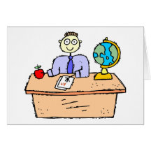 Teacher Working Greeting Cards