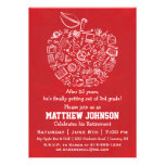 Teachers Apple Retirement Party Invitation - Red