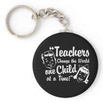 Teachers Change World Keychain keychains