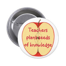 Teachers plant seeds of knowledge pin on buttons