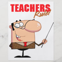 teachers rule male teacher character flyers