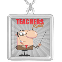 teachers rule male teacher character necklaces