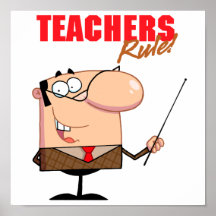 teachers rule male teacher character posters