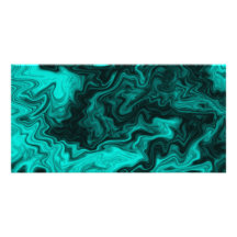 Teal Abstract Pattern. Photo Card Template