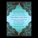 Teal and Black Lace wedding invitation invitations