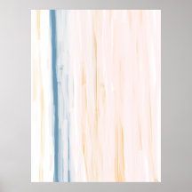 Teal and Orange Abstract Art Poster Print