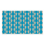 Teal and Peach Colour Seahorse Pattern. Business Card