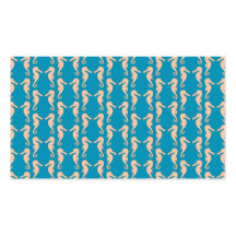 Teal and Peach Colour Seahorse Pattern. Business Card