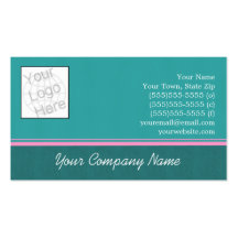 Teal and Pink Simple Business Card