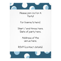 Teal and white dot pattern. Green - blue. Personalized Invitations