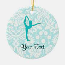 Teal Ballet Christmas Ornaments