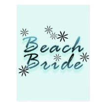 Teal Beach Bride Tshirts and Gifts Postcard