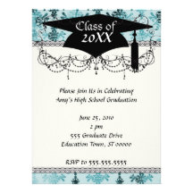 teal blue and aqua distressed damask personalised invite