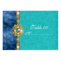 teal blue damask table placement guests business card template
