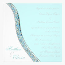 Teal Blue Wedding invitations