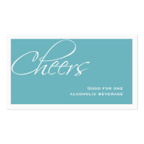 Teal blue wedding formal custom event drink ticket business cards