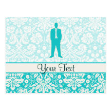 Teal Business Suit Post Cards