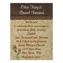 Teal & Copper Giraffes  Wedding Invitation