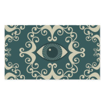 Teal Damask Eyeball Psychic Reader Cards Business Cards