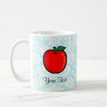 Teal Damask Pattern Apple Mug