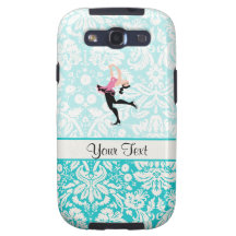 Teal Damask Pattern Ice Skating