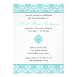 Teal Damask Sweet Sixteen Invitations